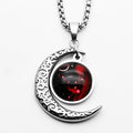 Titanium steel  Astrological Zodiac Sign Moon Pendant Necklace