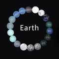 Natural Stone Solar System 'OUR PLANETS'  Bracelet-  9 Different Planets + Sun & Moon