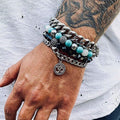 Find Your Zen: 4-Piece Men's Bracelet Set with Om Charm