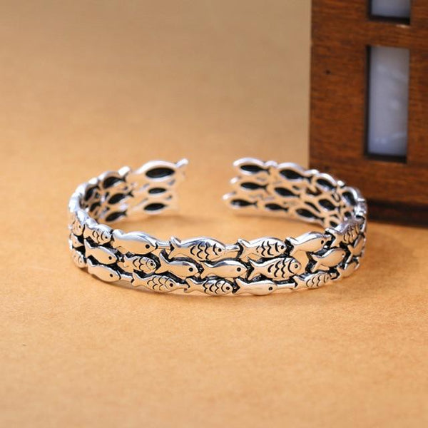 THAI SILVER School of Fish Bangle