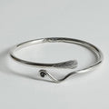 THAI SILVER Delicate Feather Detail & Spiral Bangle