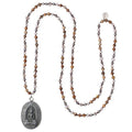Natural Stone & Crystal Ancient Thai Style LUCKY BUDDHA AMULET Long Pendant Necklace