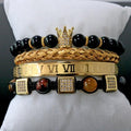 Luxury Natural Stones & Zirconia 4 Pc Bracelet Set