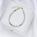 Calming Handcrafted Natural Stones Bracelet with 14K Gold