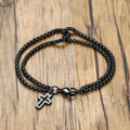 Stainless Steel Box Chain Cross Bracelet