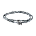 Men's 2 Layer  Hematite Beads with Arrowhead ALERTNESS  Bracelet/ Necklace