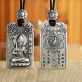 Ethnic Thai Silver Intricate Buddha & Animal Zodiac Pendant Necklace