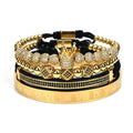 Luxury Titanium Zirconia Crown 4 Pc Bracelet Set