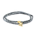 Men's 2 Layer  Hematite Beads with Arrowhead ALERTNESS  Bracelet/ Necklace