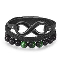 Men's Stainless & Leather  Multi-layer ETERNAL STRENGTH Infinity  Bracelet