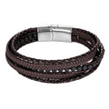 Men's Genuine Leather & Stone 6 Stranded ENERGY  Bracelet