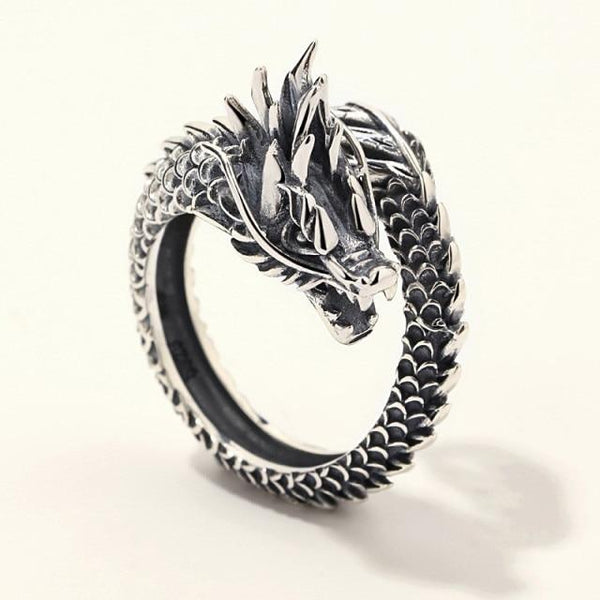 THAI SILVER Men's Elder Dragon Ring