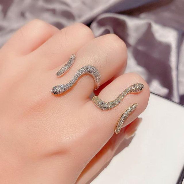 THAI SILVER Sparkly Snake Rings