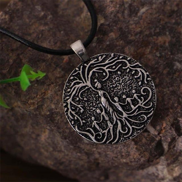 Double Side Carved Mom &  Children FAMILY TREE of LIFE Necklace -Mom with 1-5 kids