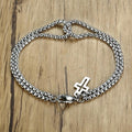 Stainless Steel Box Chain Cross Bracelet