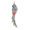 Silver & Zirconia Paradisiacal Rainbow Parrot Pendant Necklace