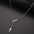 Stainless Steel Cross + Infinity Necklace