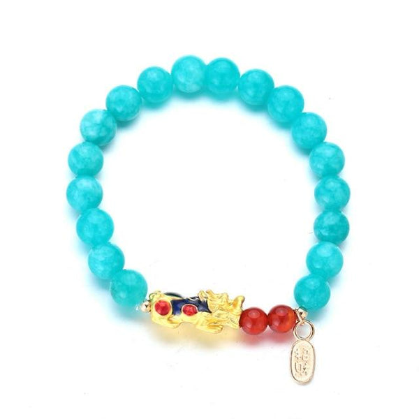 Natural Stone Pixiu Feng Shui Luck Bracelet