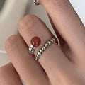 THAI SILVER Twisted Rings - 3 Natural Stones