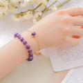 Stainless Steel & High Quality 8mm Natural Gemstone 2 pc Bracelet Set