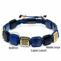 Luxury CZ Bead & Tiger Eye/ Hematite/ Lapis Lazuli Stone 'VIGOUR' 2pc Set