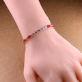 Tibetan Buddhist Pure Silver 6 syllable OM  MANTRA  Red Rope Bracelet