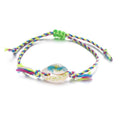 Printed Cowrie  Shell & Braided Cotton Rope  SUMMER FUN Boho Charm Bracelet-25 Styles/Colors