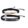 "HIS BEAUTY", "HER BEAST " Stainless Steel & Rope 2 pc Couple Bracelets Set