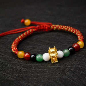 2021 - Year of the OX ZODIAC Red & Gold Rope Bracelet