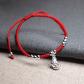 Sterling Silver PI XIU & Red Rope LUCK ATTRACTION Bracelet