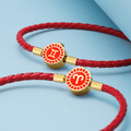 Stainless Steel Zodiac Star Sign & Genuine Leather Bracelet